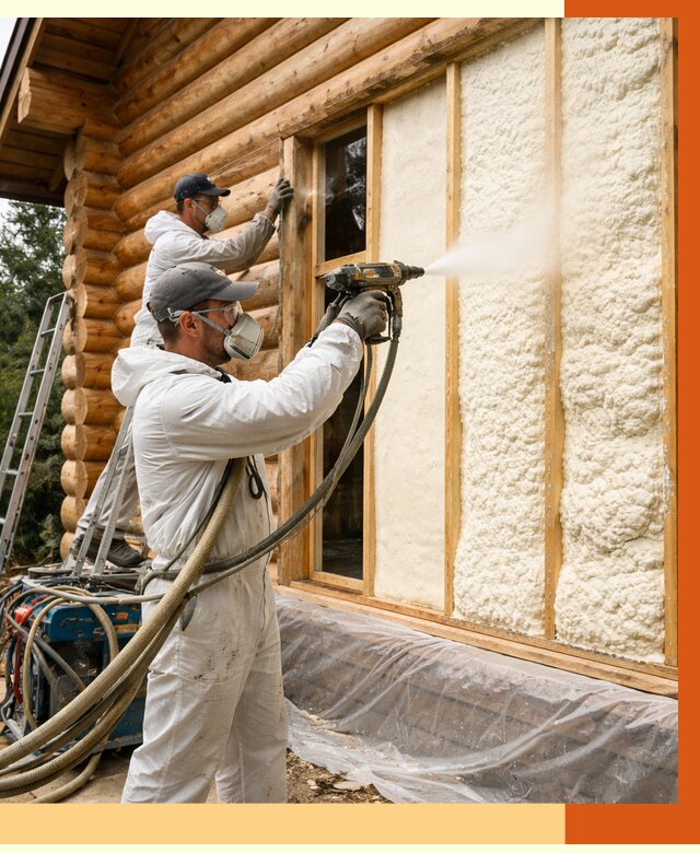 Утепление деревянного дома ППУ в Коврове от 4297 руб/м2 | ТепломастерКвр — под ключ