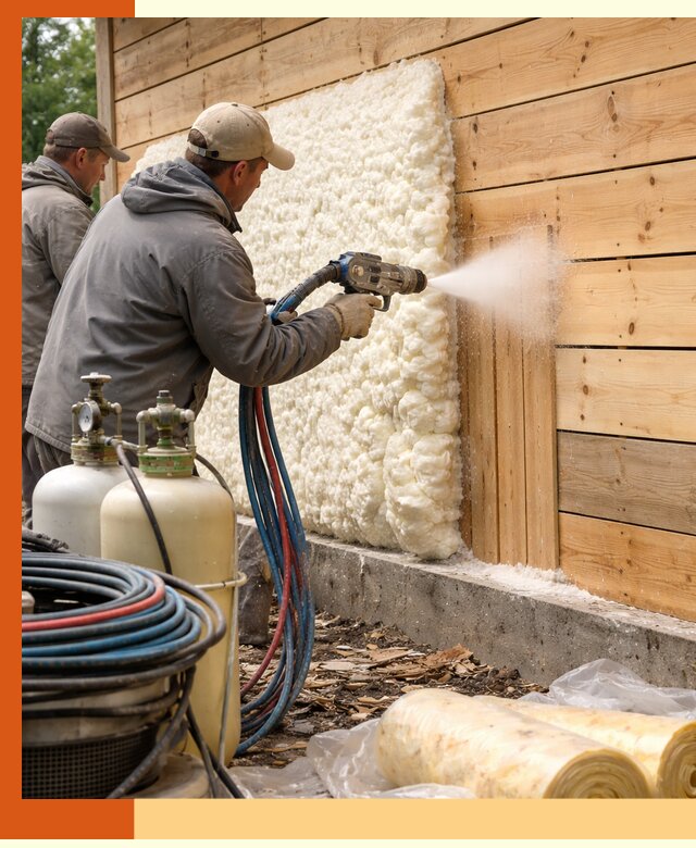 Утепление деревянного дома пенополиуретаном в Коврове