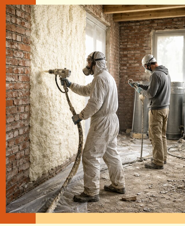 Утепление кирпичного дома пенополиуретаном в Коврове