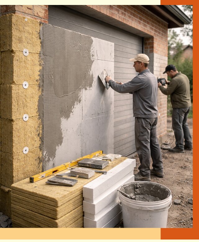 Утепление гаража снаружи в Коврове от 4297 руб. за м2 — наружное утепление под ключ | ТепломастерКвр