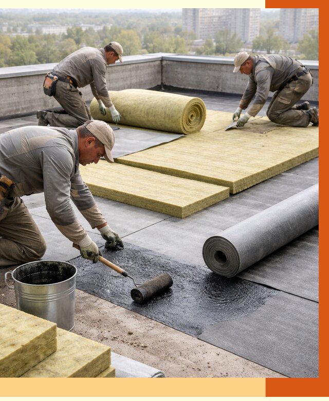 Утепление плоской крыши в Коврове от 7367 руб./м2 под ключ | ТепломастерКвр