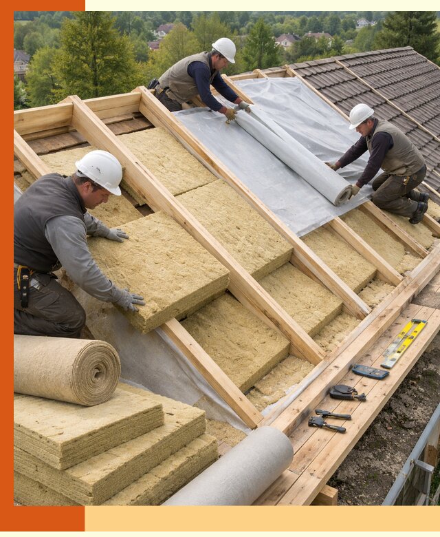 Утепление скатной крыши в Коврове качественно и надёжно