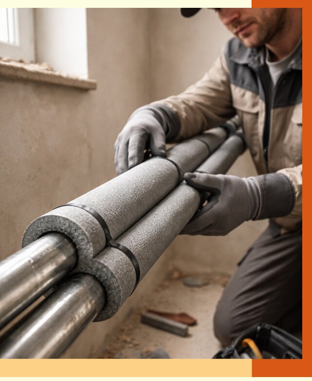 Утепление труб отопления в Коврове от 2916 руб. за м² — услуги под ключ | ТепломастерКвр