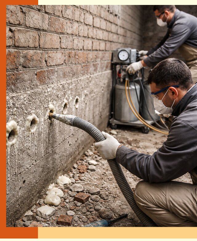 Заполнение колодцевой кладки ППУ в Коврове быстро и герметично
