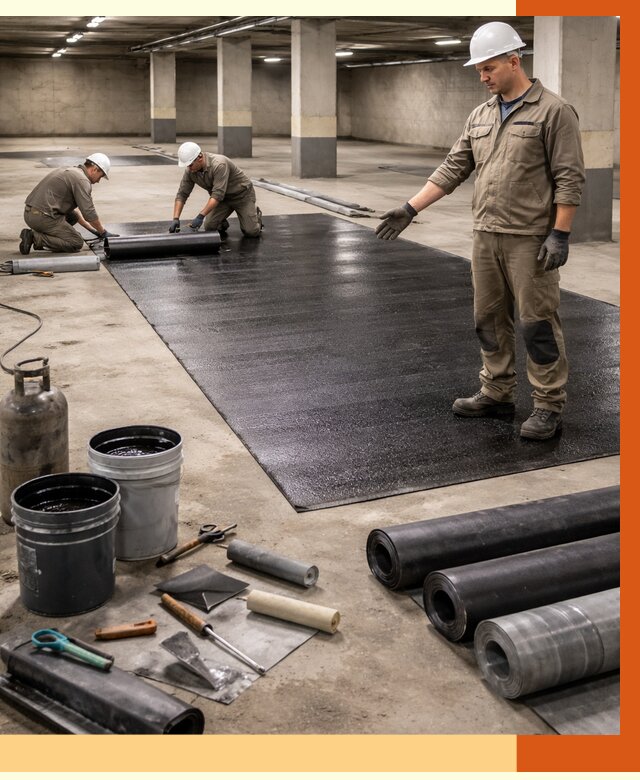 Гидроизоляция паркинга в Коврове от 1228 руб/м² — профессиональная защита | ТепломастерКвр