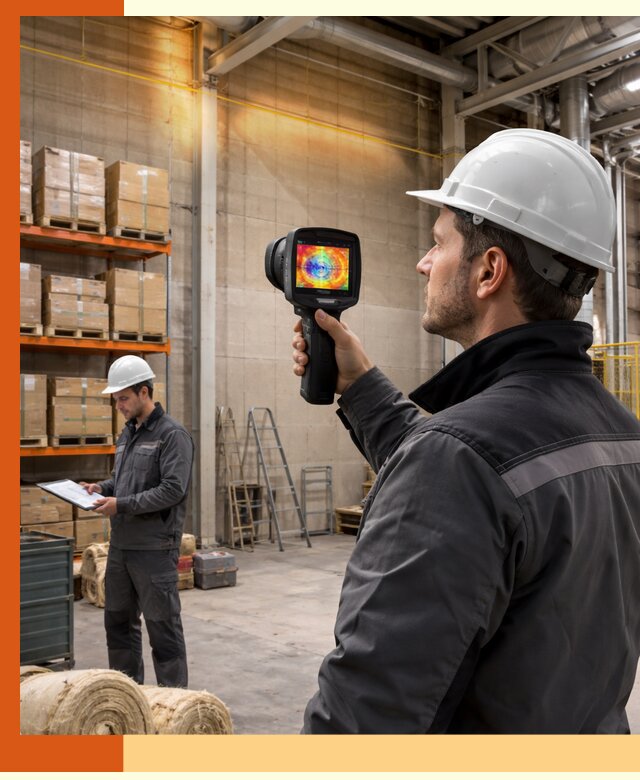 Тепловизионное обследование склада и выявление утечек в Коврове