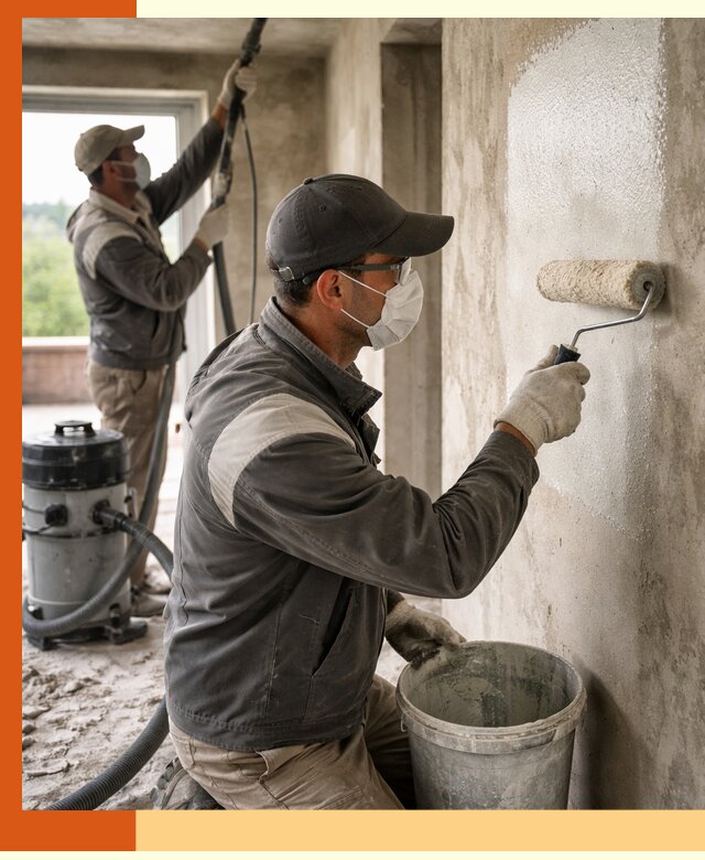 Подготовка поверхности под напыление утеплителя в Коврове