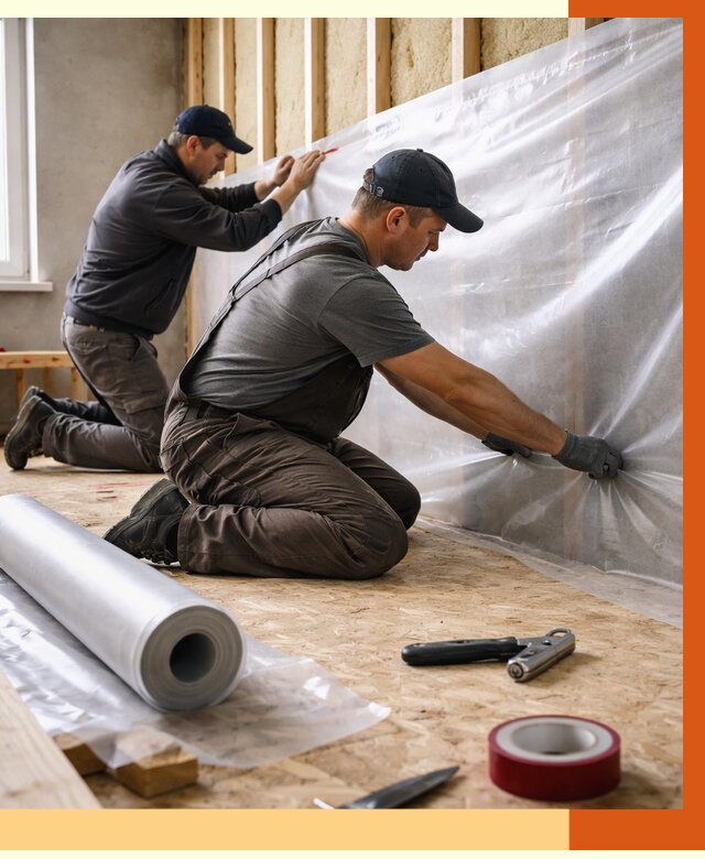 Монтаж пароизоляции в Коврове от 2558 руб. — установка и укладка под ключ | ТепломастерКвр